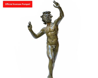Dancing Faun Bronze Statue of Pompeii – Large 85 cm Reconstruction – Handmade in Italy