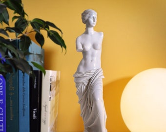Afrodita Venus de Milo, H 15 pulgadas (39 cm) - Estatua patinada a mano, fundición de mármol de Carrara, base de mármol, Hecho en Italia, Idea de regalo