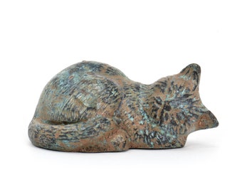 Bronze statuette ancient Pompeian sculpture - Slipping Cat