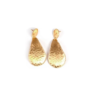 サテンシルバーペンダントイヤリング – 18Kゴールドメッキ ROMEコレクション – イタリア製ハンドメイド