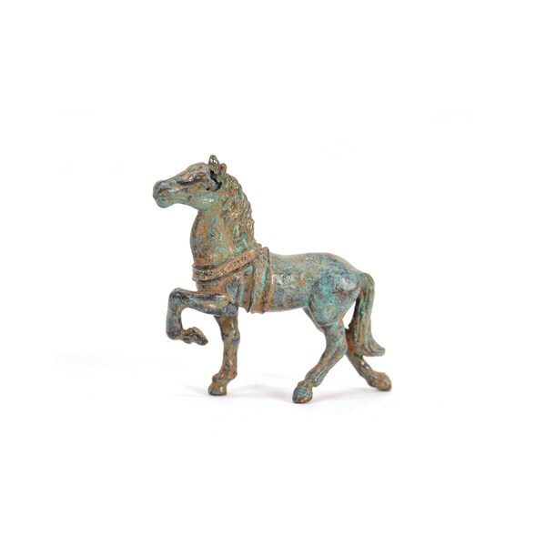 Horse Bronze statuette, 1,7 x 1,44 x 0,4 inch, made in Italy, gift idea