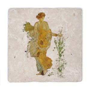 Tile &quot;Flora&quot; cm 15x15 in Botticino Marble