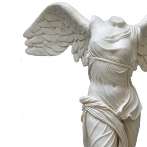 Winged Victory Nike of Samothrace, Greek Goddess h 27,5 inch (70cm) - Hand patinated statue, Carrara marble cast, Made in Italy, Gift Idea