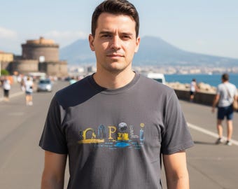 "Herren ""Napoli"" T-Shirt – 100% Baumwolle, Kunst & Identität, Hergestellt in Italien."