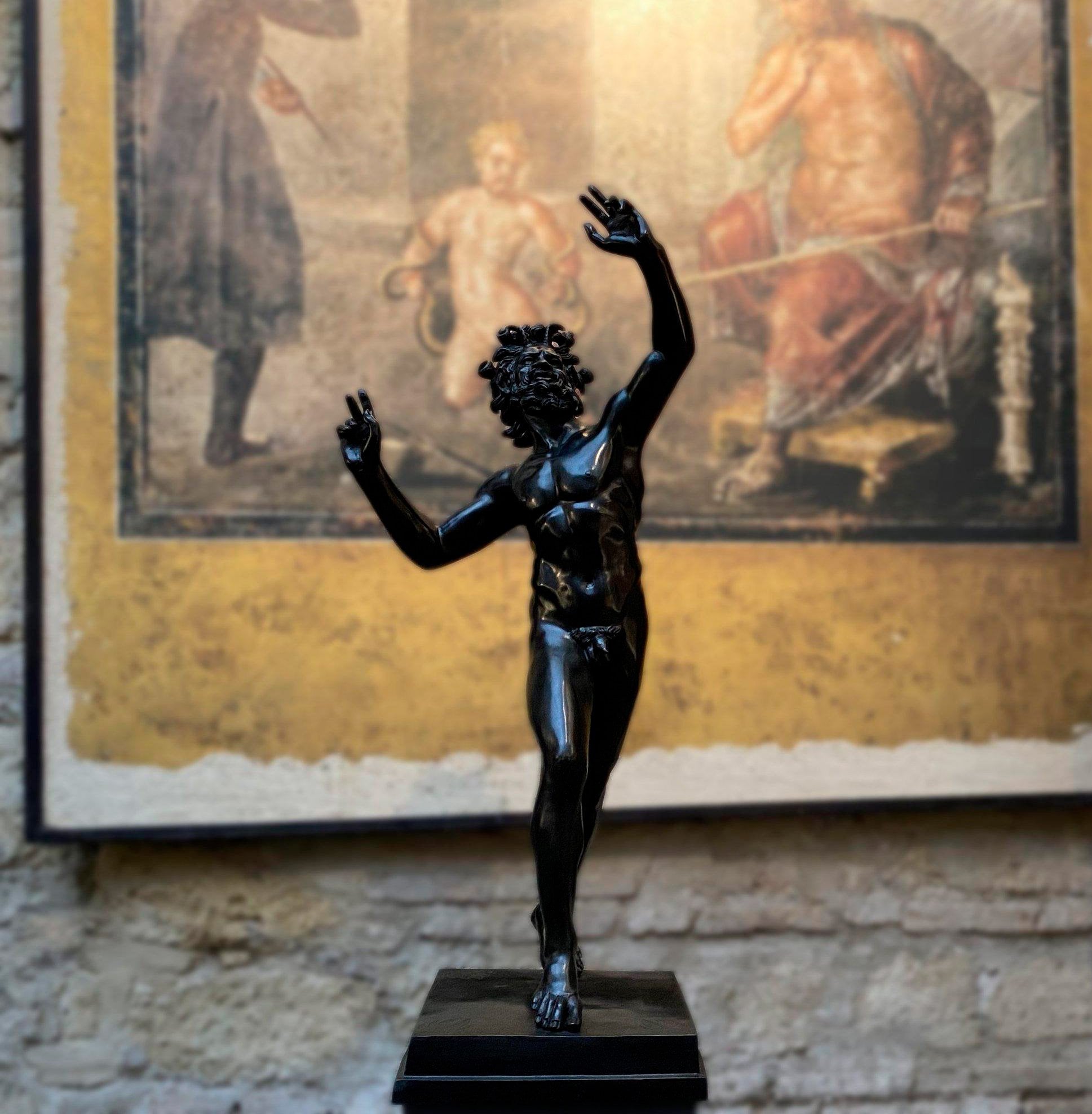 Dancing Faun Bronze Statue of Pompeii – Large 85 cm Reconstruction