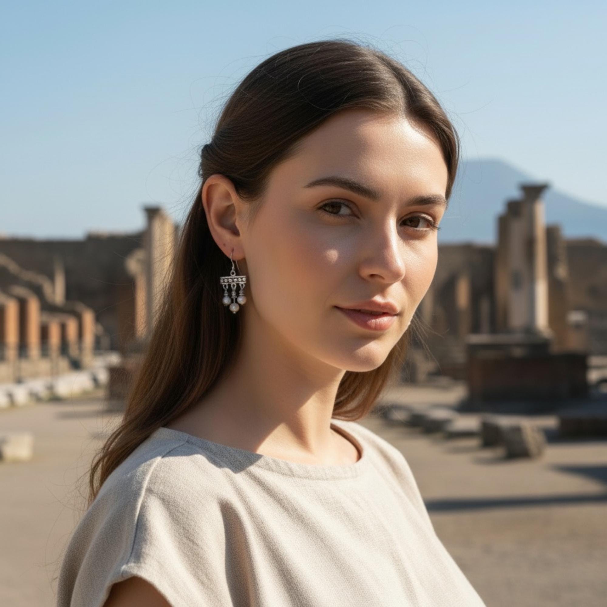 ポンペイ・クロタリア・イヤリング – 古代ローマ時代のレプリカ