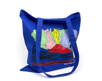 Shopping Bag Vesuvius by Andy Warhol - 16 inch, reusable bag, gift idea
