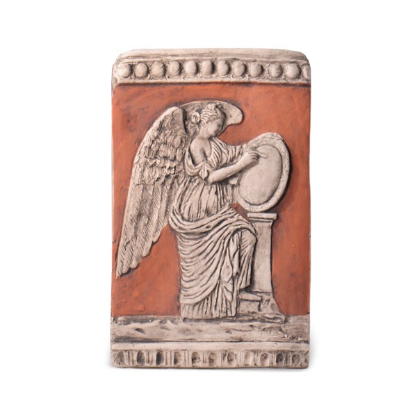 Victory from the Trajan Column Terracotta Plaque, 9,6 x 5,7 x 0,8 inch, made in Italy