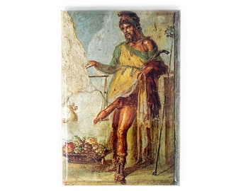 Magnet - Priapus from the House of the Vettii in Pompeii - 3 x 2 inch, made in Italy, gift idea