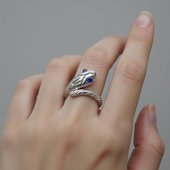 Pompeii Snake Ring With Zircons – Sterling Silver or Gold-plated