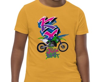 The Dirt Classics, Bête verte KX500 2 temps, Big Bore MX, Dirt vintage, Classic MX, T-shirt à manches courtes pour enfant