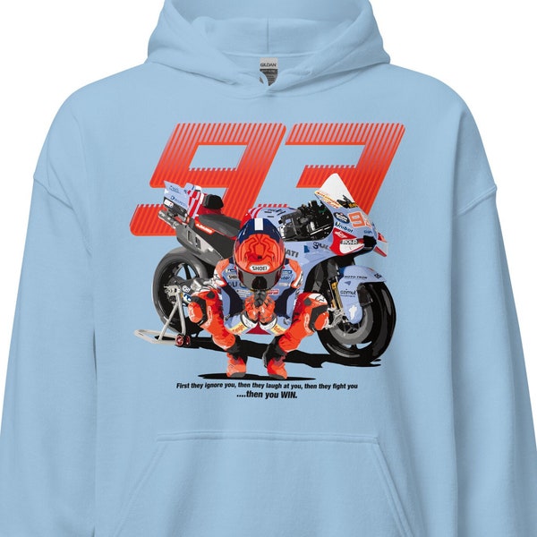 Marc Marquez 2024 Bereit für Action, Grandprix MM93, Kampffahrer, Straßenrennen, Unisex Hoodie