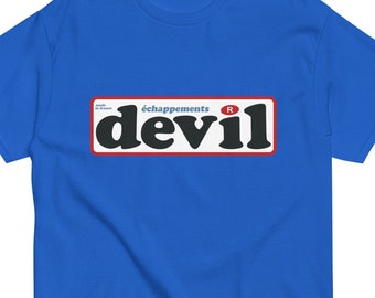 Devil France Retro Exhausts , course vintage, Superbike Culture, Moto , Tee classique