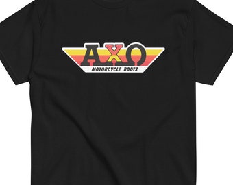 AXO Motorrad Stiefel 70er 80er Retro MX Ausrüstung, Vintage Old School Dirt Rider, Classic Tee