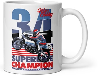 Moto Heroes Series, Wes Superbike Champion USA Taza blanca brillante