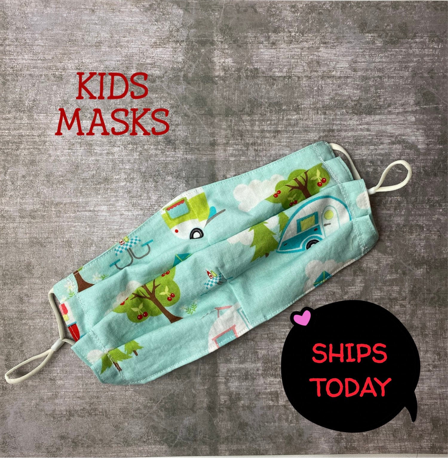 Toddler, Kids Face Mask Children Soft Behind the Head Elastic, Ties