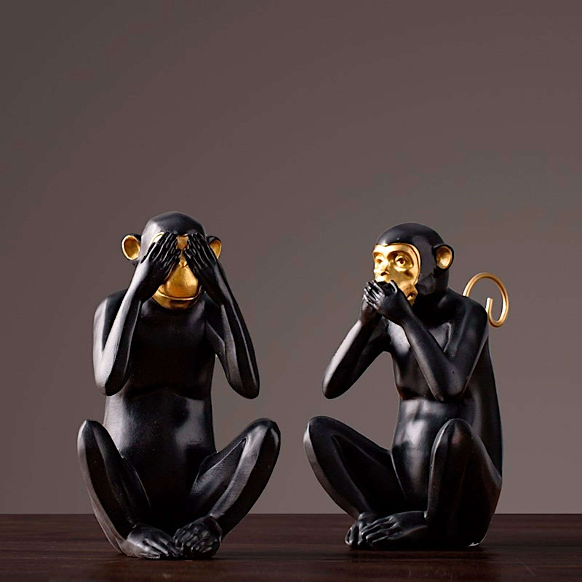 Three Wise Monkeys Statue / Monkey Figurines / Chinese Zodiac Etsy