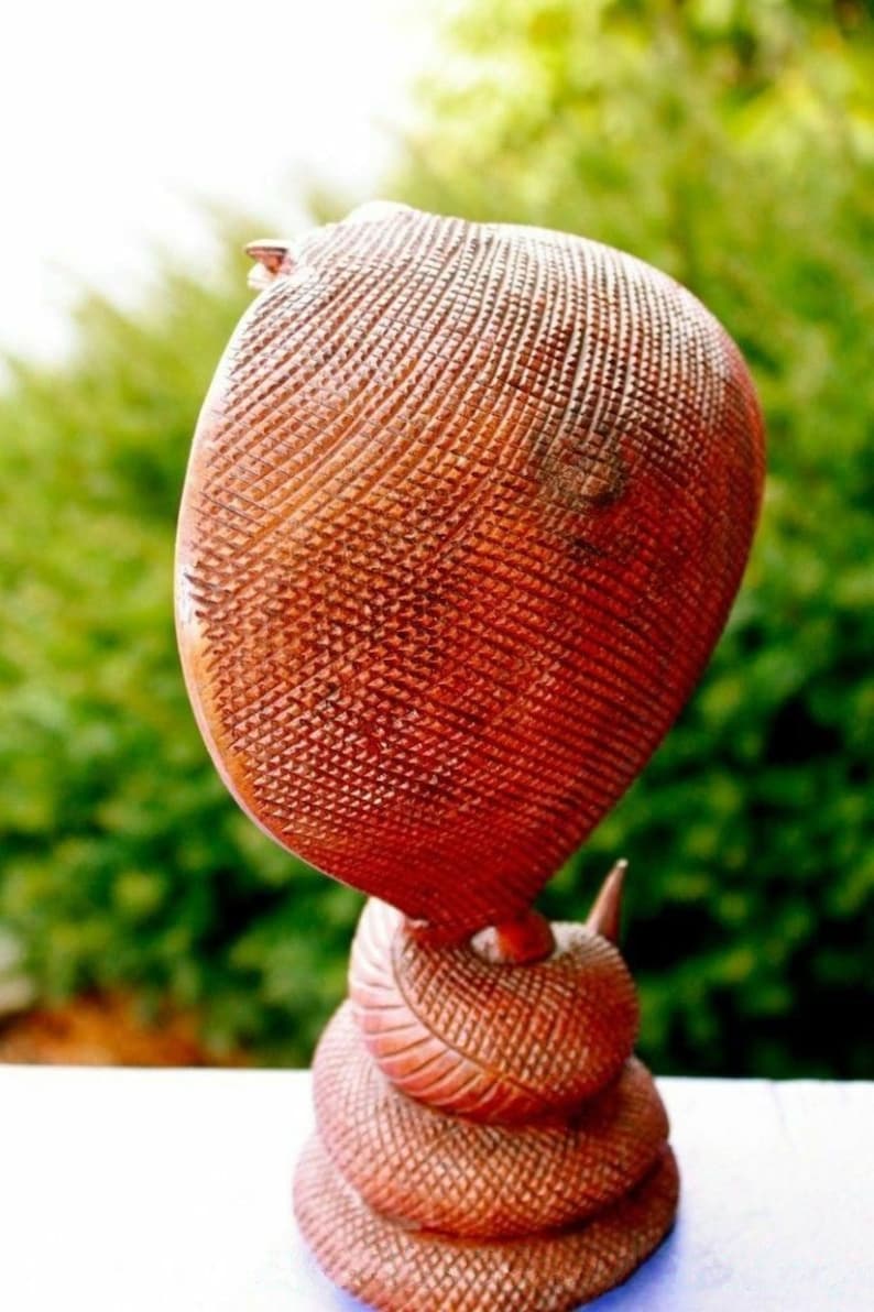 Carved Wood Cobra Snake Sculpture / Snake Zodiac Statue / Home Etsy