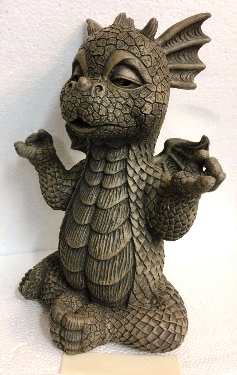 Meditating Baby Dragon Sculpture / Zen Garden Statue / Chinese | Etsy