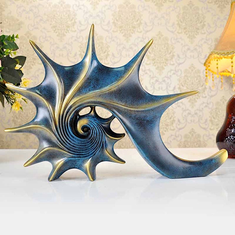 Abstract Conch Shell Sculpture / Nautical Statue / Home Decor Etsy