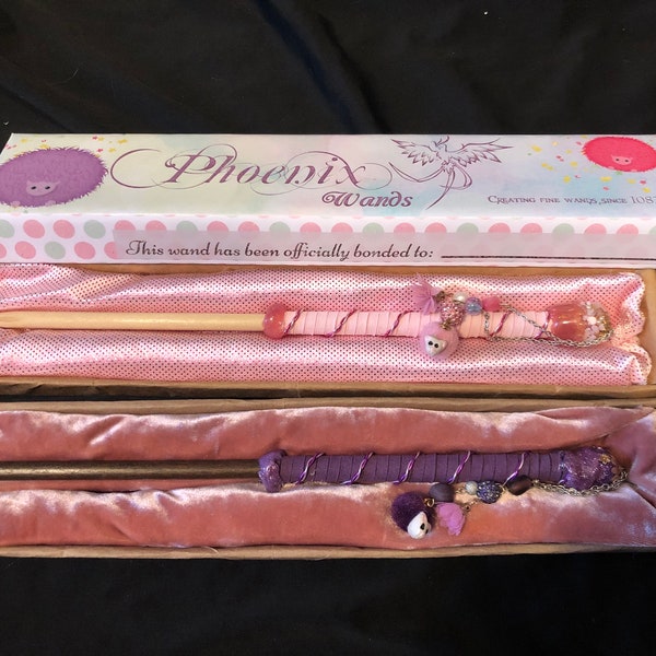 Puff themed wand and matching box