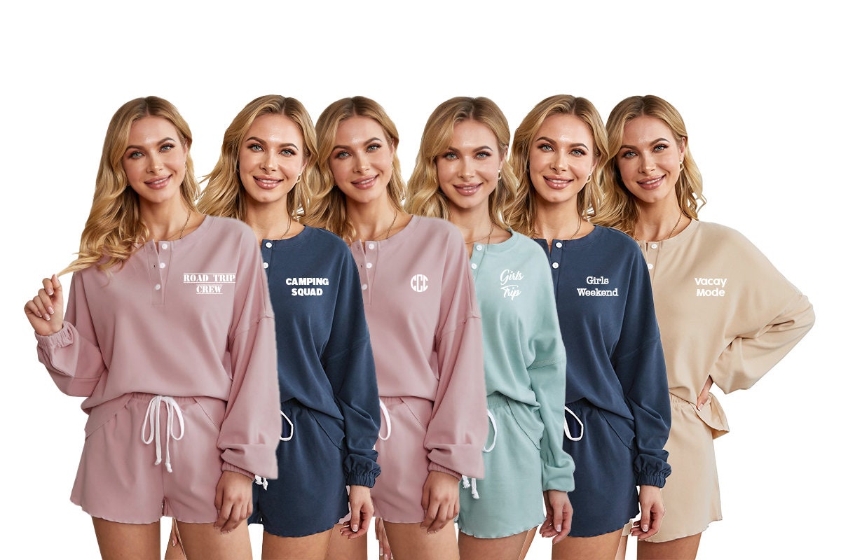 Girls Trip Pajamas Group Travel Pjs Road Trip Pajamas Etsy