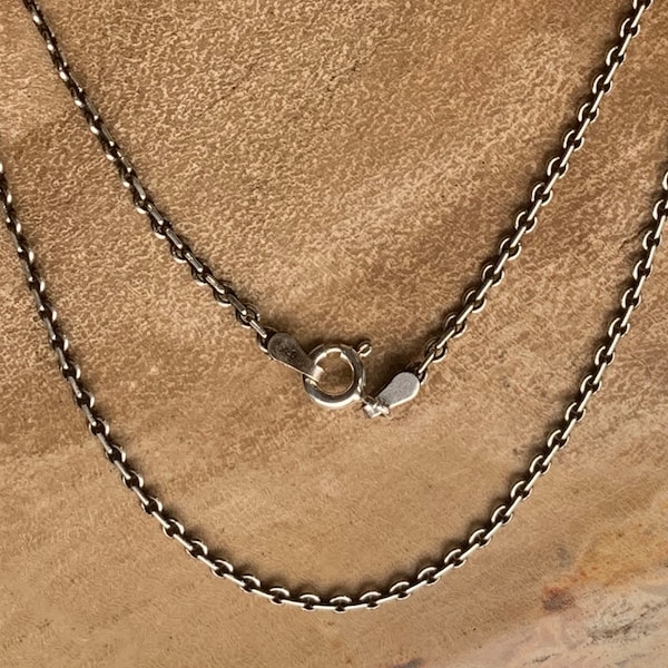 Oxidized anchor style sterling silver chain necklace for men's and woman's