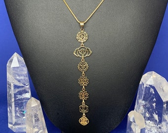 7 Seven chakras pendant made with brass, golden colour