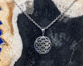 Flower of life pendant made with sterling silver small size