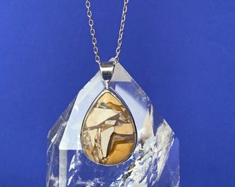 Brecciated jasper pendant set with sterling silver