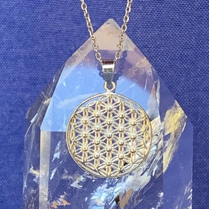 Colgante de flor de la vida en plata de ley