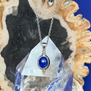 Lapis lazuli pendant set with sterling silver small size