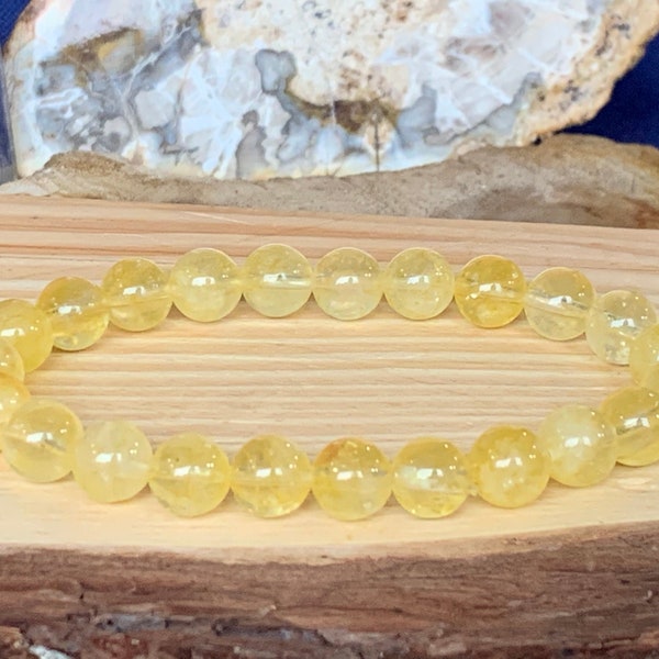 Bracelet citrine 8 mm élastique plusieurs tailles disponibles pierres naturelles