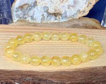 Citrine bracelet 8 mm for man and woman on stretch cord many sizes available natural color