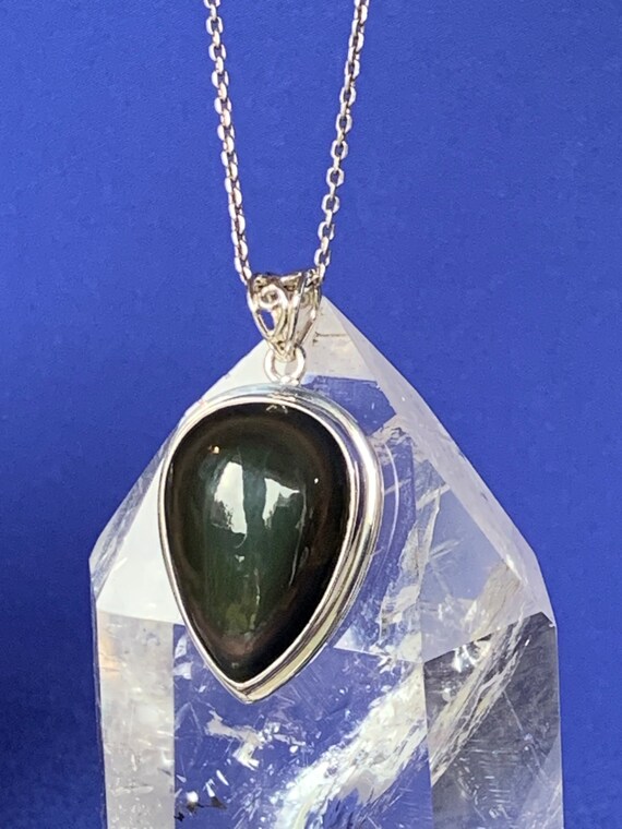 Etsy obsidian necklace Clearance