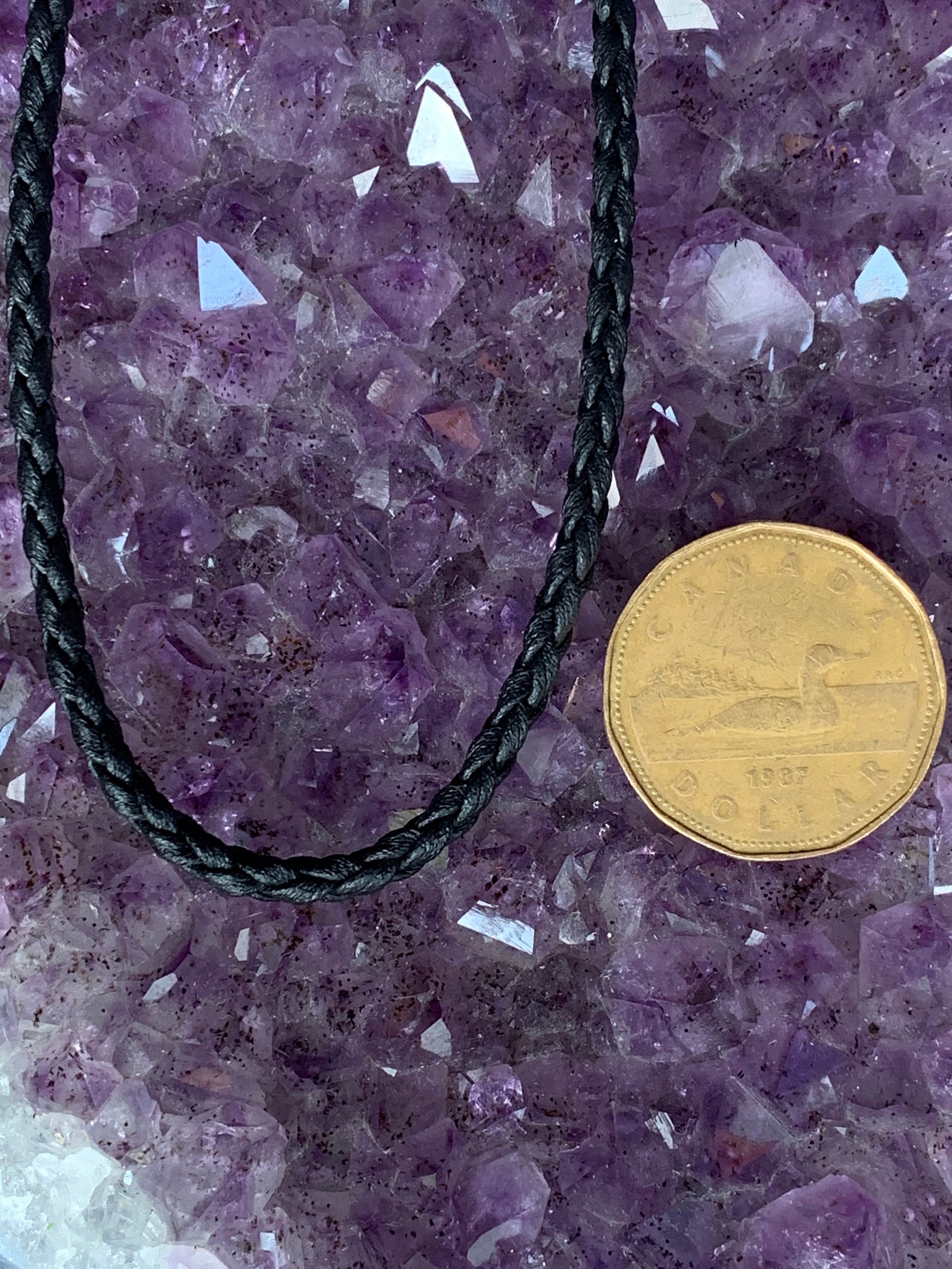 Black Braided Cord Necklace Sterling Silver Claps and Etsy