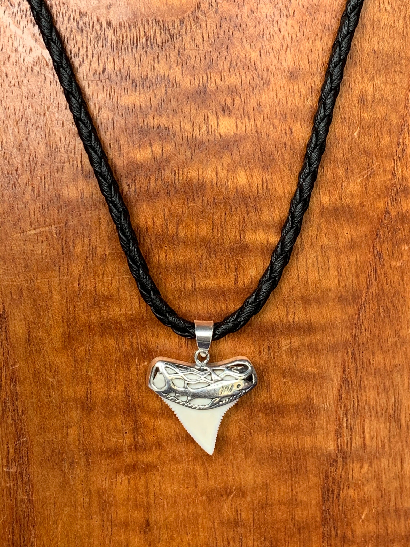 Black Braided Cord Necklace Sterling Silver Claps and Etsy