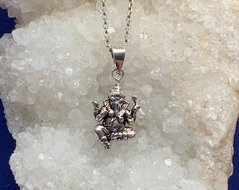 Silver Ganesha pendant made with sterling silver for a man or a woman