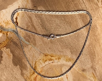 Oxidized sterling silver chain necklace 16'', 18'', 20'', 22'', 24'', 1.3 mm in diameter