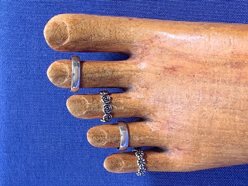 Toe rings or mid-fingers rings made with sterling silver image 1
