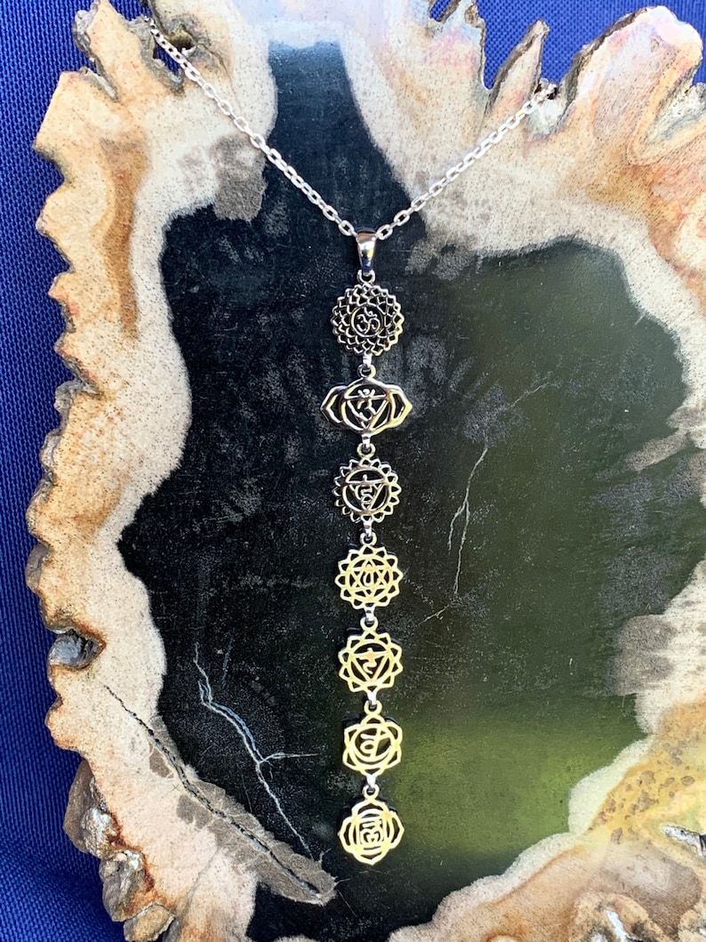 7 Chakras pendant in 925 Sterling silver Etsy