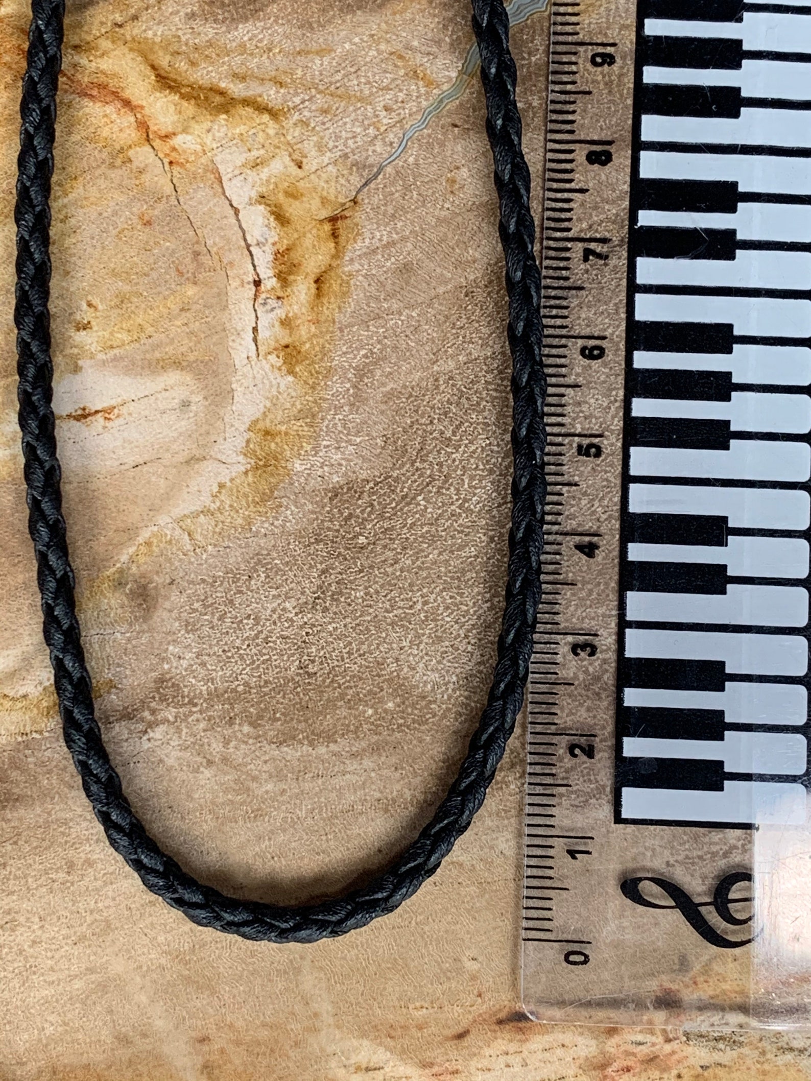 Black Braided Cord Necklace Sterling Silver Claps and Etsy