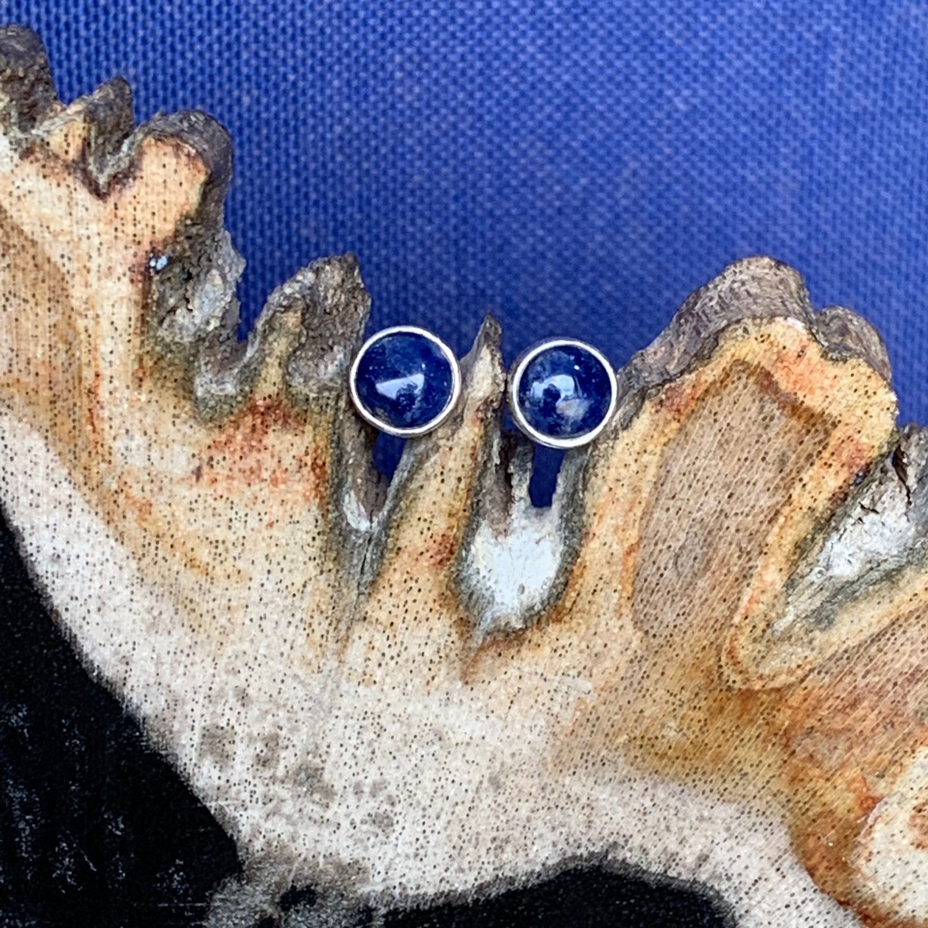 Bancroft Sodalite Earring Made With Sterling Silver Round Etsy UK