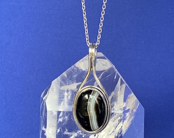 Bague de fiançailles en argent sterling pour couple en agate