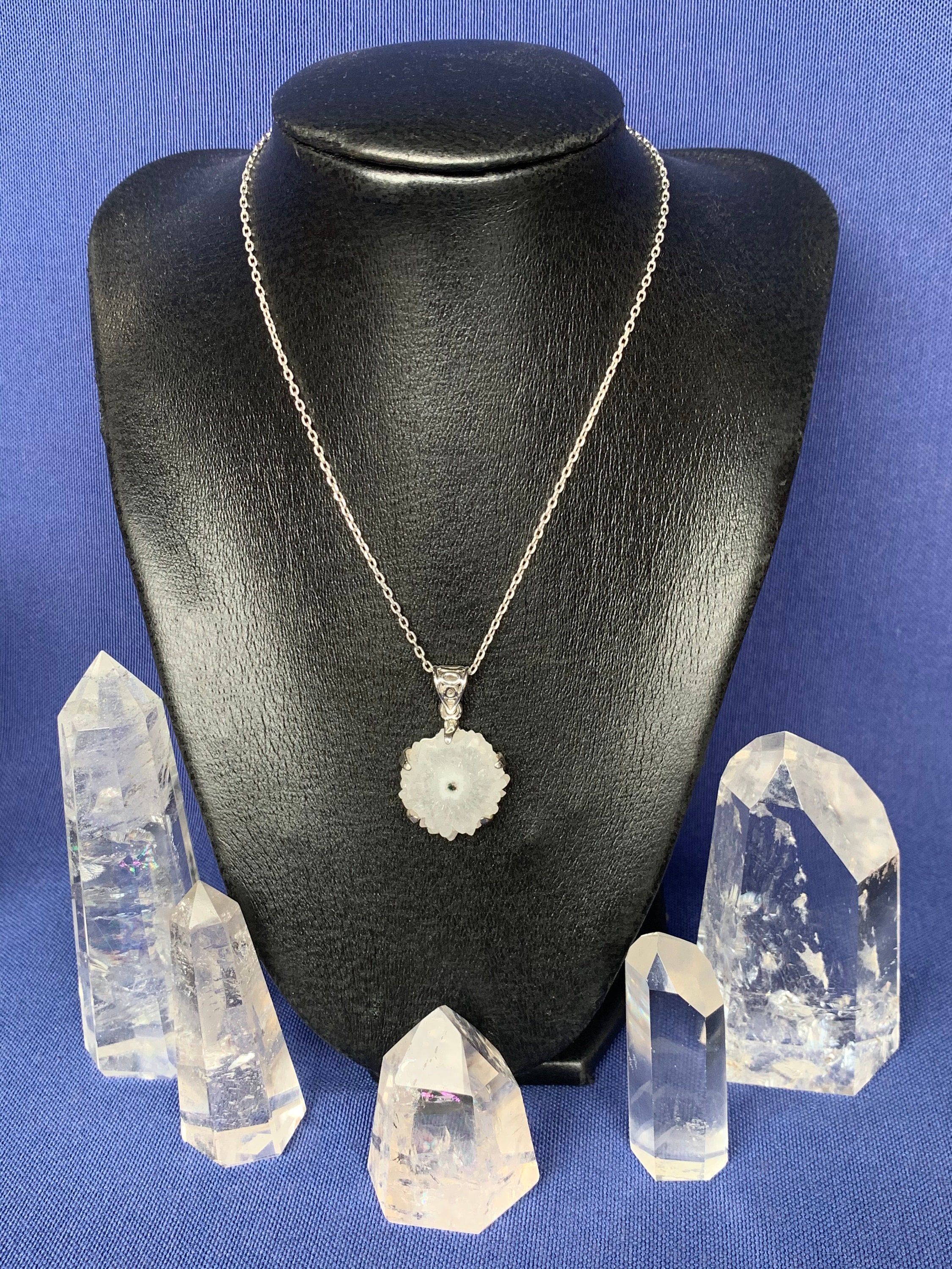 Solar quartz pendant set with Sterling silver Etsy