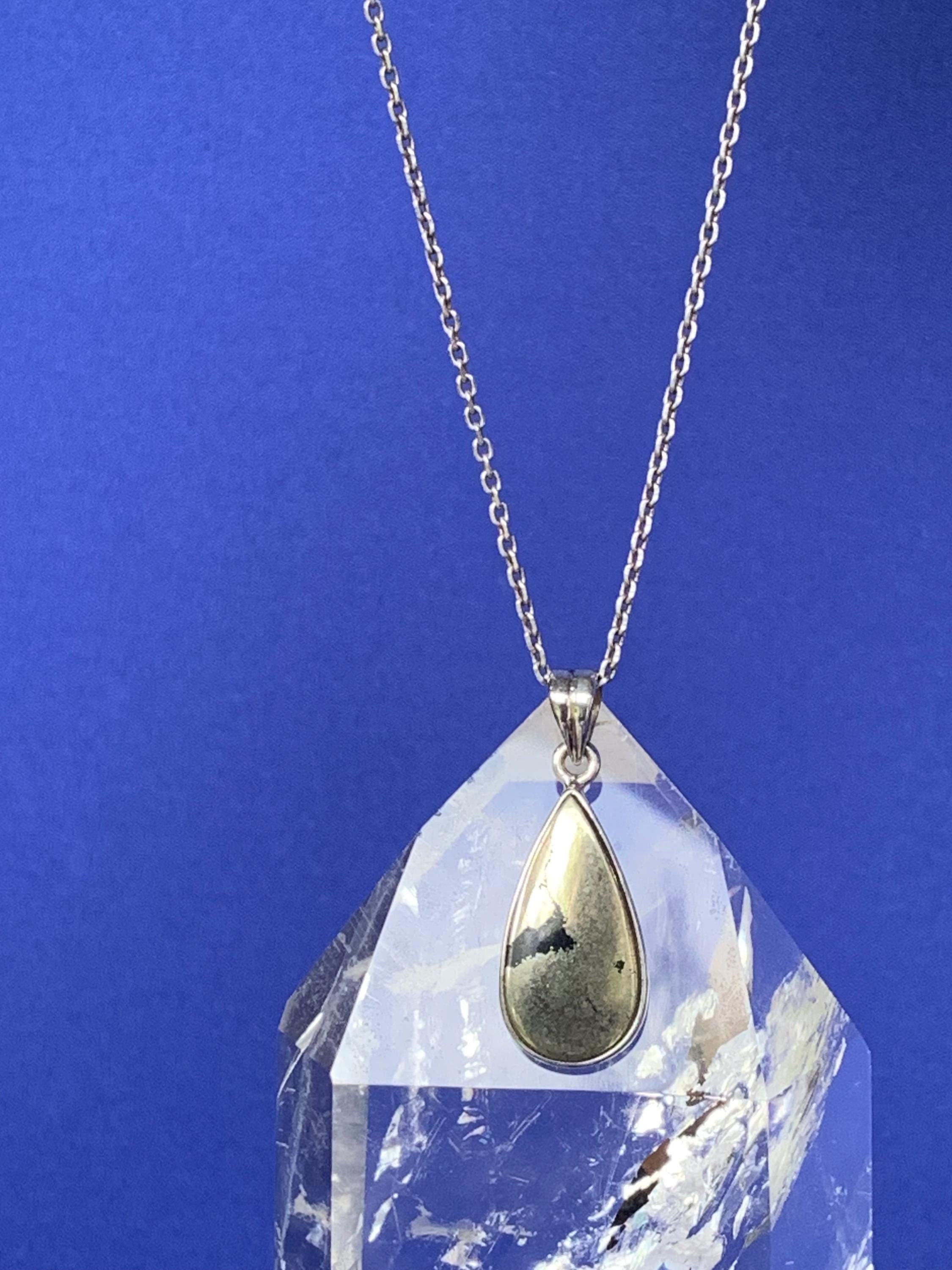 Pyrite and sterling silver pendant