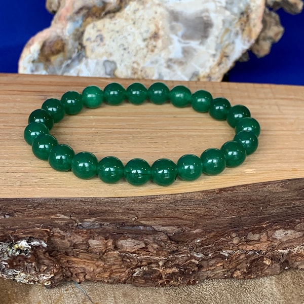 Green aventurine bracelet, 8 mm, elastic, many sizes available