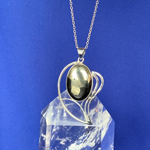 pendentif pyrite et argent sterling, magnifique design
