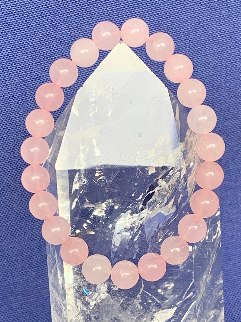 Rose Quartz Bracelet on Elastic Thread, 8 Mm, Many Sizes Available