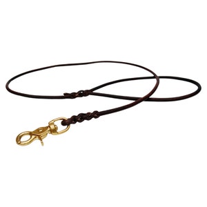 Correa EASY de cuero redondo (correa corta, correa para perros en diferentes colores y longitudes, cuero redondo, núcleo de cuero)